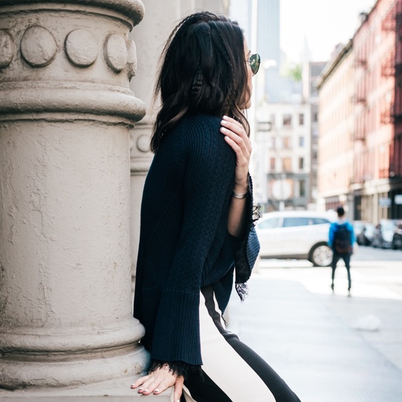 Banana Republic x Olivia Palermo Blue Lace Trim Sweater - Picture 3 of 14